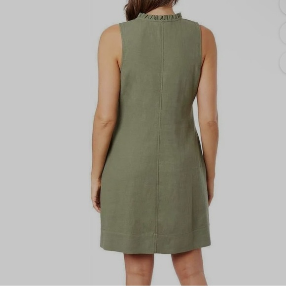 Briggs Women's Linen Blend Sleeveless Dress, Olive Green, Large - Picture 12 of 16